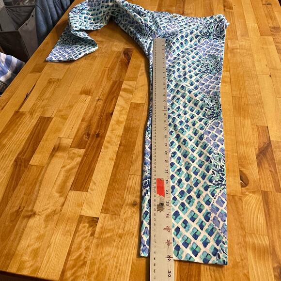 Lilly Pulitzer Kelly Skinny Ankle Pants Toe‎ In Engineered Pineapple Print Sz 8 - Picture 8 of 9